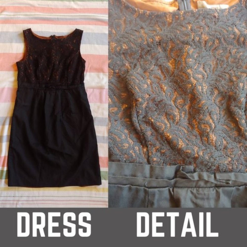 Merona Black and Brown Cotton Lace Sheath Dress